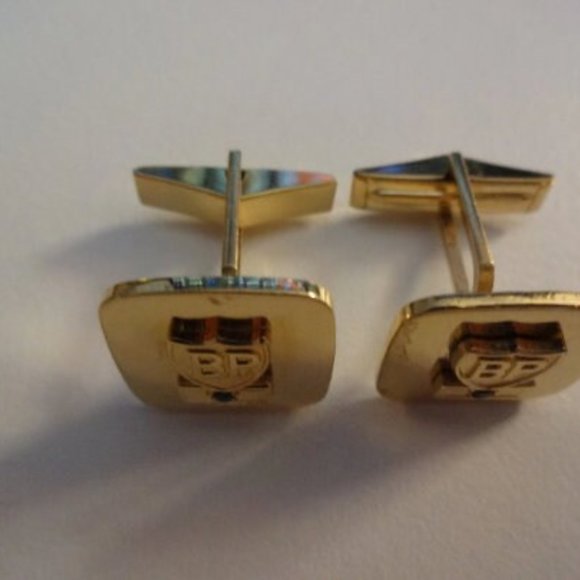 BP 14K cufflinks set with Emeralds, attachment 10k gold plated - Picture 3 of 4